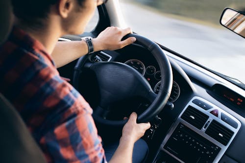 Free Man Inside Vehicle Stock Photo